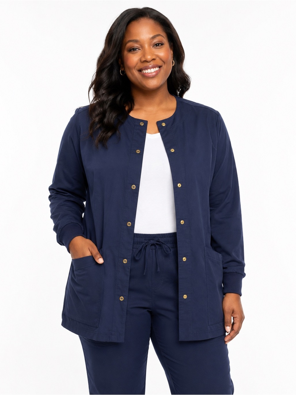Grey’s Anatomy by Barco Blue Snap-Front Scrub Jacket – Women’s 2XL